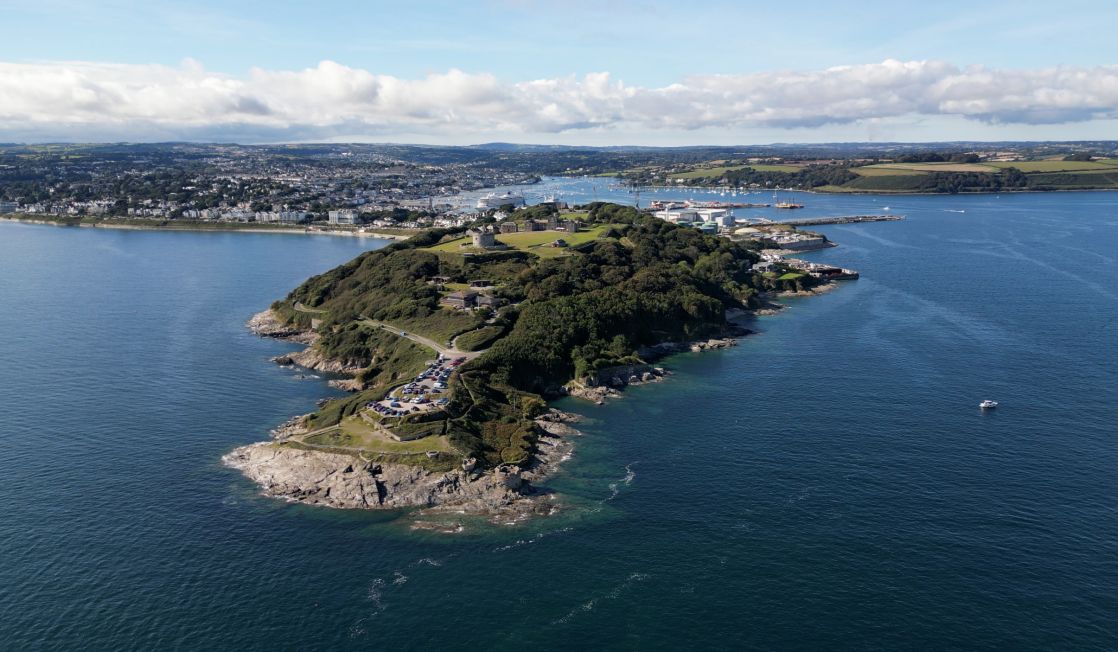 A bird's eye view of Pendennis castle