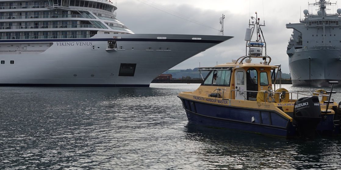 Harbour master alongside a cruise liner