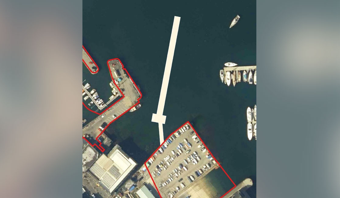 Satellite view of new pontoon plan
