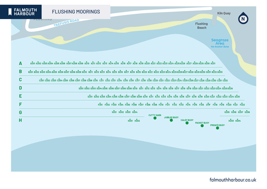 Map of Flushing moorings