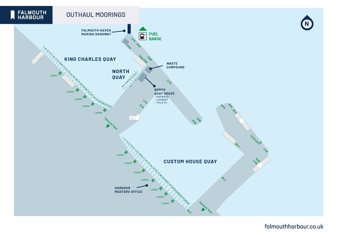 Map of the outhaul moorings