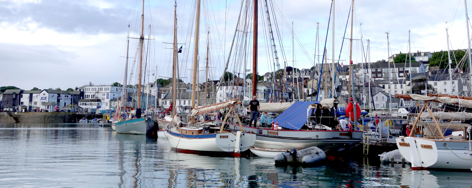 Sail boats in the visitors marina at Falmouth