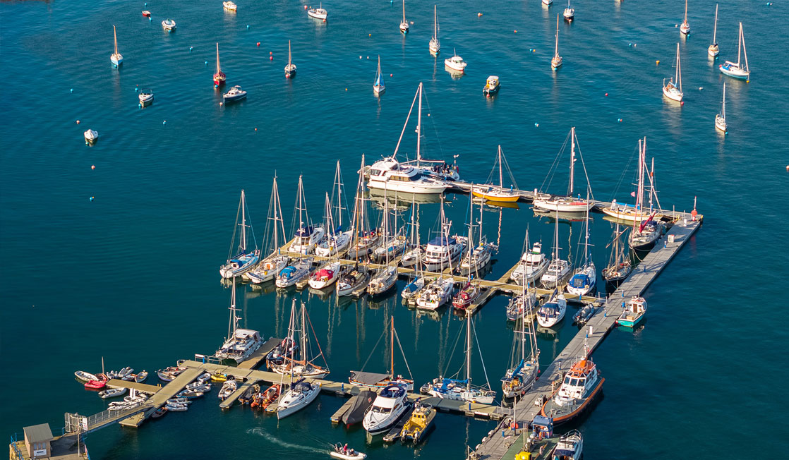 Haven Marina as seen from the air