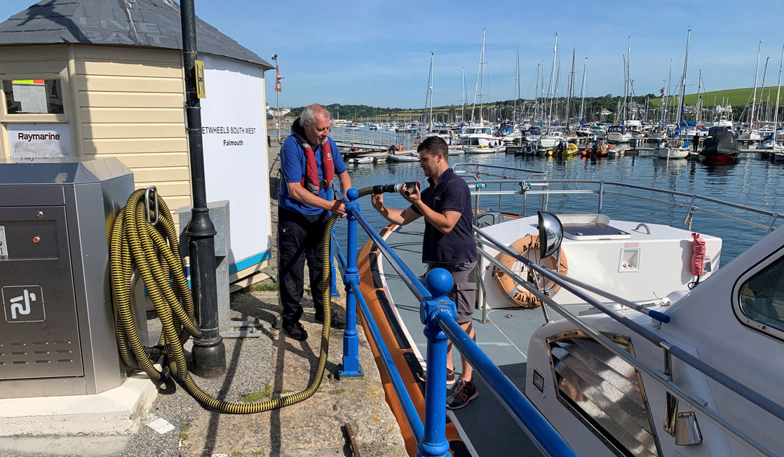 Blackwater system been connected to a boat