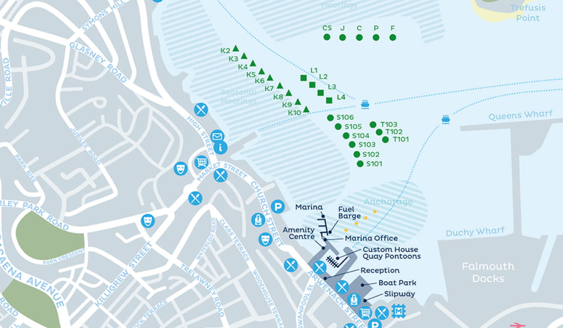 Graphic Map of Mooring and Anchoring locations