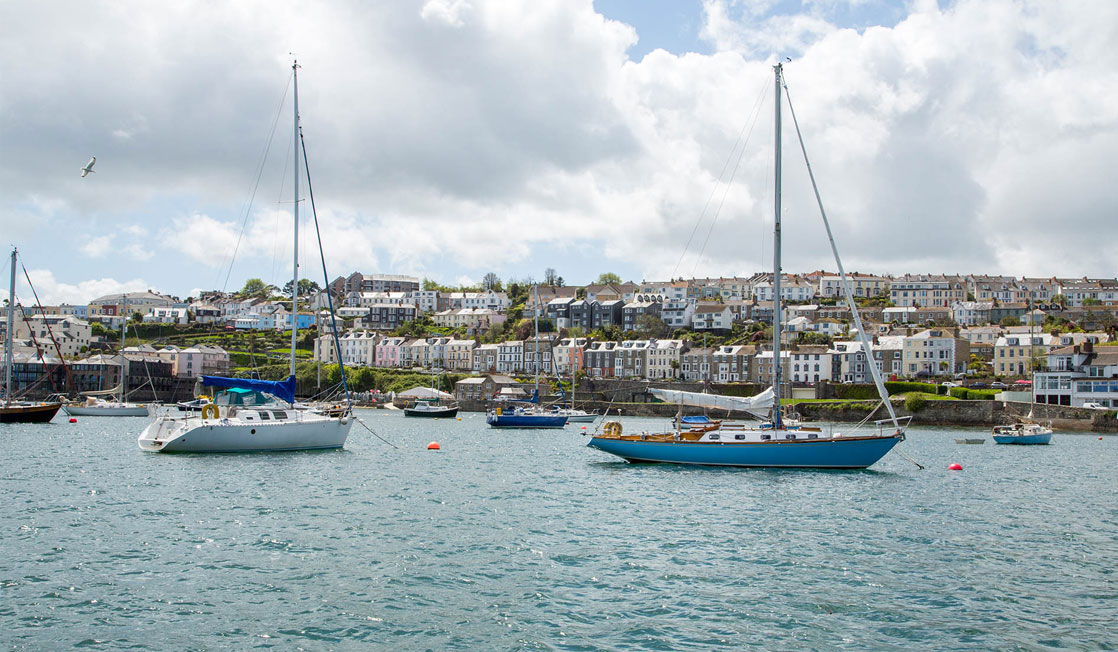 Two boats moored in the harbour
